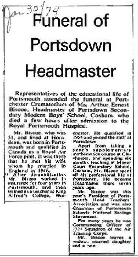 Arthur Bisoe's Funeral 30 Jan 1974