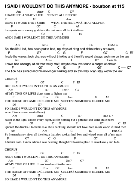 I said I wouldn't do this anymore